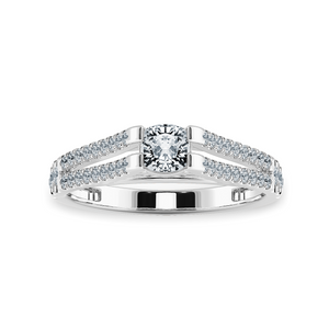 0.50cts. Cushion Cut Solitaire Diamond Split Shank Platinum Diamond Shank Engagement Ring JL PT 1179-A   Jewelove.US