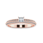 Load image into Gallery viewer, 0.30cts. Princess Cut Solitaire Diamond Split Shank 18K Rose Gold Ring JL AU 1186R   Jewelove.US
