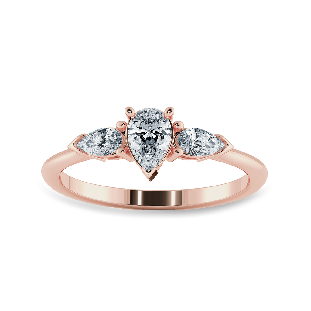 0.30cts. Pear Cut Solitaire Diamond Accents 18K Rose Gold Ring JL AU 1207R   Jewelove.US
