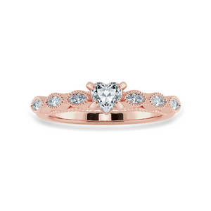 0.30cts. Heart Cut Solitaire with Marquise Cut Diamond Accents 18K Rose Gold Ring JL AU 2016R   Jewelove.US