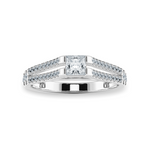 Load image into Gallery viewer, 0.50cts Princess Cut Solitaire Diamond Split Shank Platinum Ring JL PT 1178-B   Jewelove.US
