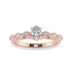 Load image into Gallery viewer, 0.50cts. Oval Cut Solitaire with Marquise Cut Diamond Accents 18K Rose Gold Ring JL AU 2017R-A   Jewelove.US
