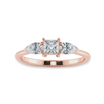 Load image into Gallery viewer, 0.30cts. Princess Cut Solitaire with Pear Cut Diamond Diamond 18K Rose Gold Ring JL AU 2021R   Jewelove.US
