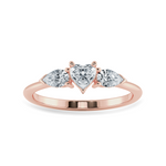 Load image into Gallery viewer, 0.30cts. Heart Cut Solitaire with Pear Cut Diamond Accents 18K Rose Gold Ring JL AU 1205R   Jewelove.US
