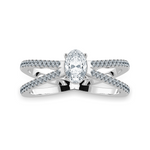 Load image into Gallery viewer, 30-Pointer Oval Cut Solitaire Diamond Split Shank Platinum Ring JL PT 1174   Jewelove.US
