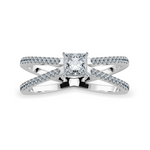 Load image into Gallery viewer, 30-Pointer Princess Cut Solitaire Diamond Split Shank Platinum Ring JL PT 1170   Jewelove.US
