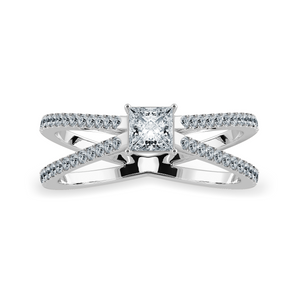 30-Pointer Princess Cut Solitaire Diamond Split Shank Platinum Ring JL PT 1170   Jewelove.US