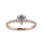 Load image into Gallery viewer, 0.30cts. Pear Cut Solitaire Halo Diamond Accents 18K Rose Gold Ring JL AU 2009R   Jewelove.US
