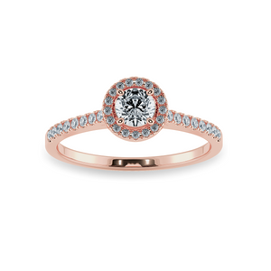 0.20cts. Solitaire Diamond Halo Shank 18K Rose Gold Ring JL AU 1193R-C   Jewelove.US