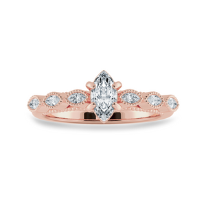 0.70cts. Marquise Cut Solitaire Diamond Accents 18K Rose Gold Ring JL AU 2019R-B   Jewelove.US