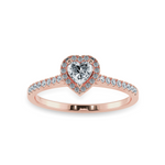 Load image into Gallery viewer, 0.70cts. Heart Cut Solitaire Halo Diamond Shank 18K Rose Gold Ring JL AU 1198R-B   Jewelove.US
