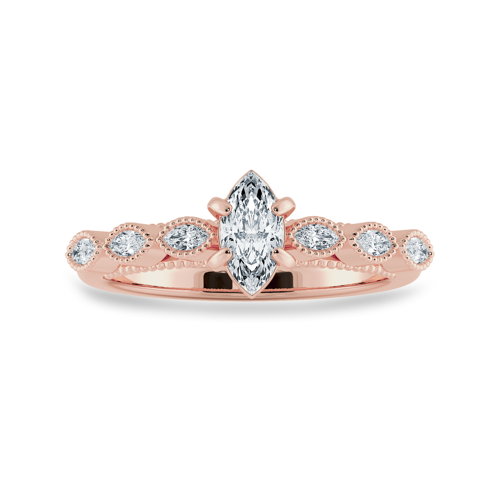 0.30cts. Marquise Cut Solitaire Diamond Accents 18K Rose Gold Ring JL AU 2019R   Jewelove.US