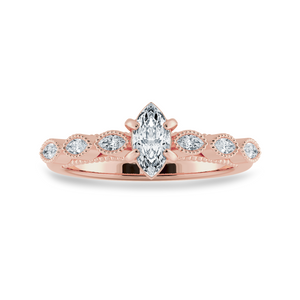 0.30cts. Marquise Cut Solitaire Diamond Accents 18K Rose Gold Ring JL AU 2019R   Jewelove.US