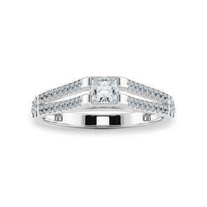 0.70cts Princess Cut Solitaire Diamond Split Shank Platinum Ring JL PT 1178-C   Jewelove.US