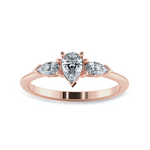 Load image into Gallery viewer, 0.70cts. Pear Cut Solitaire Diamond Accents 18K Rose Gold Ring JL AU 1207R-B   Jewelove.US
