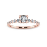 Load image into Gallery viewer, 0.50cts. Cushion Cut Solitaire Halo Diamond Accents 18K Rose Gold Ring JL AU 2005R-A   Jewelove.US
