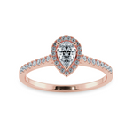 Load image into Gallery viewer, 0.70cts. Pear Cut Solitaire Halo Diamond Shank 18K Rose Gold Ring JL AU 1200R-B   Jewelove.US
