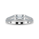 Load image into Gallery viewer, 0.50cts Emerald Cut Solitaire Diamond Split Shank Platinum Ring JL PT 1180-A   Jewelove.US
