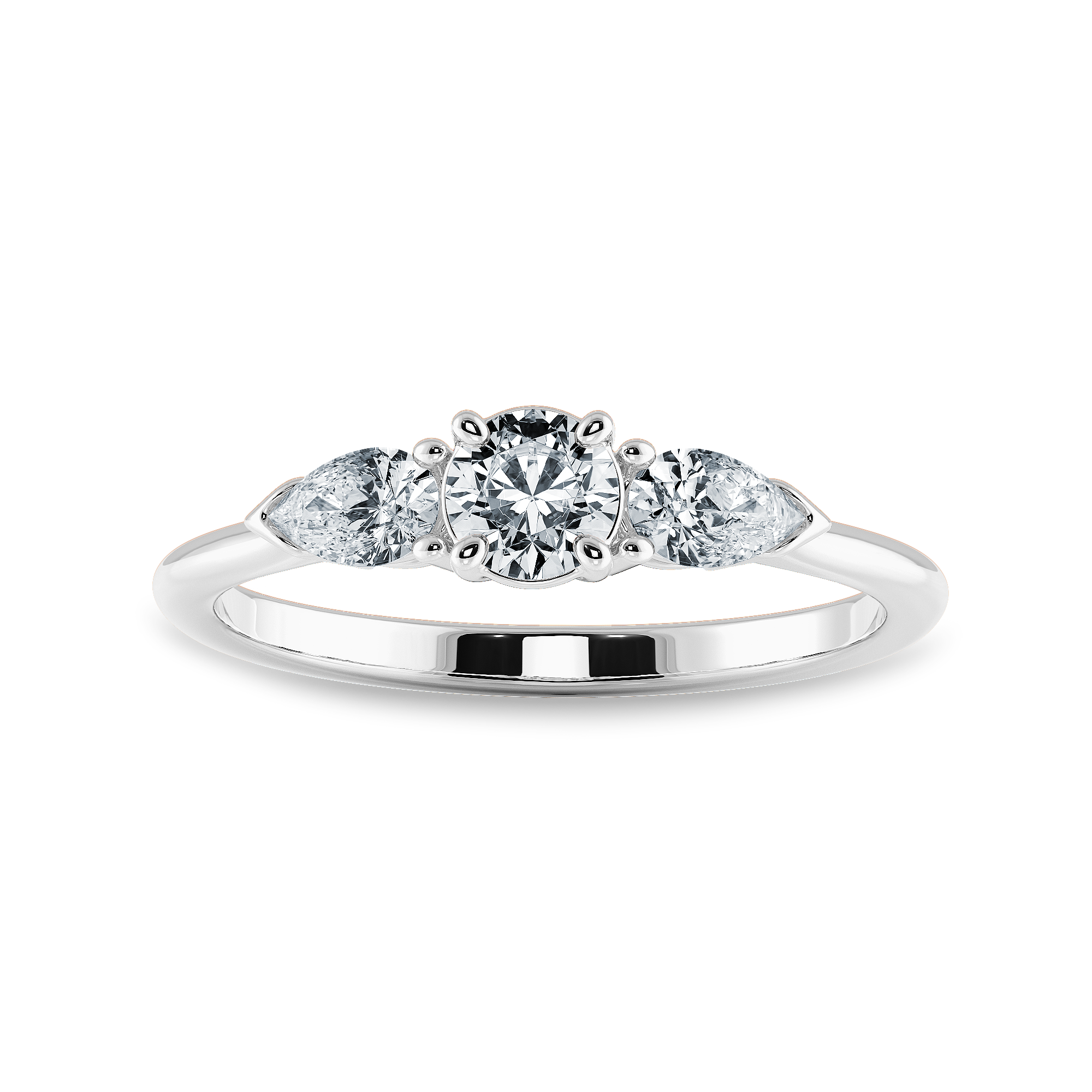 0.70cts Solitaire with Pear Cut Diamond Accents Platinum Ring JL PT 2020-B   Jewelove.US