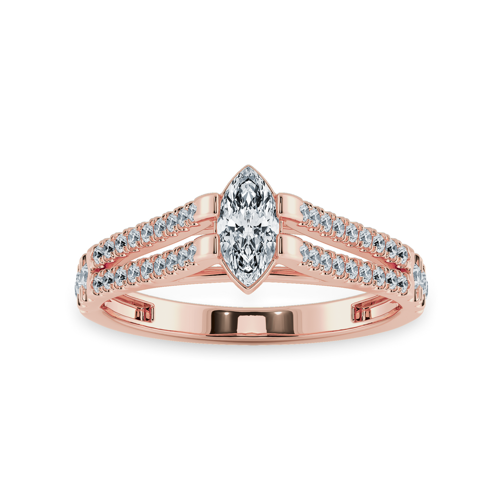 0.50cts. Marquise Cut Solitaire Diamond Split Shank 18K Rose Gold Ring JL AU 1184R-A   Jewelove.US