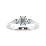 Load image into Gallery viewer, 0.50cts Emerald Cut Solitaire with Pear Cut Diamond Accents Platinum Ring JL PT 1204-A   Jewelove.US
