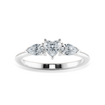 Load image into Gallery viewer, 0.70cts Heart Cut Solitaire with Pear Cut Diamond Accents Platinum Ring JL PT 1205-B   Jewelove.US
