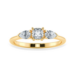 Load image into Gallery viewer, 0.50cts. Cushion Cut Solitaire with Pear Cut Diamond Accents 18K Yellow Gold Ring JL AU 1203Y-A   Jewelove.US
