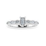 Load image into Gallery viewer, 0.30cts Emerald Cut Solitaire Marquise Cut Diamond Accents Platinum Ring JL PT 2015   Jewelove.US
