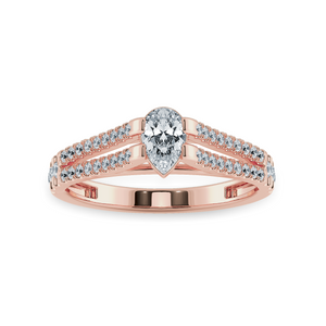 0.50cts. Pear Cut Solitaire Diamond Split Shank 18K Rose Gold Ring JL AU 1183R-A   Jewelove.US