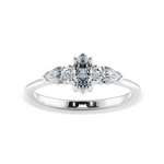 Load image into Gallery viewer, 0.50cts Marquise Cut Solitaire with Pear Cut Diamond Accents Platinum Ring JL PT 1208-A   Jewelove.US
