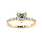 Load image into Gallery viewer, 0.50cts. Heart Cut Solitaire Halo Diamond Accents 18K Yellow Gold Ring JL AU 2007Y-A   Jewelove.US
