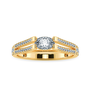 0.50cts. Oval Cut Solitaire Diamond Split Shank 18K Yellow Gold Ring JL AU 1182Y-A   Jewelove.US