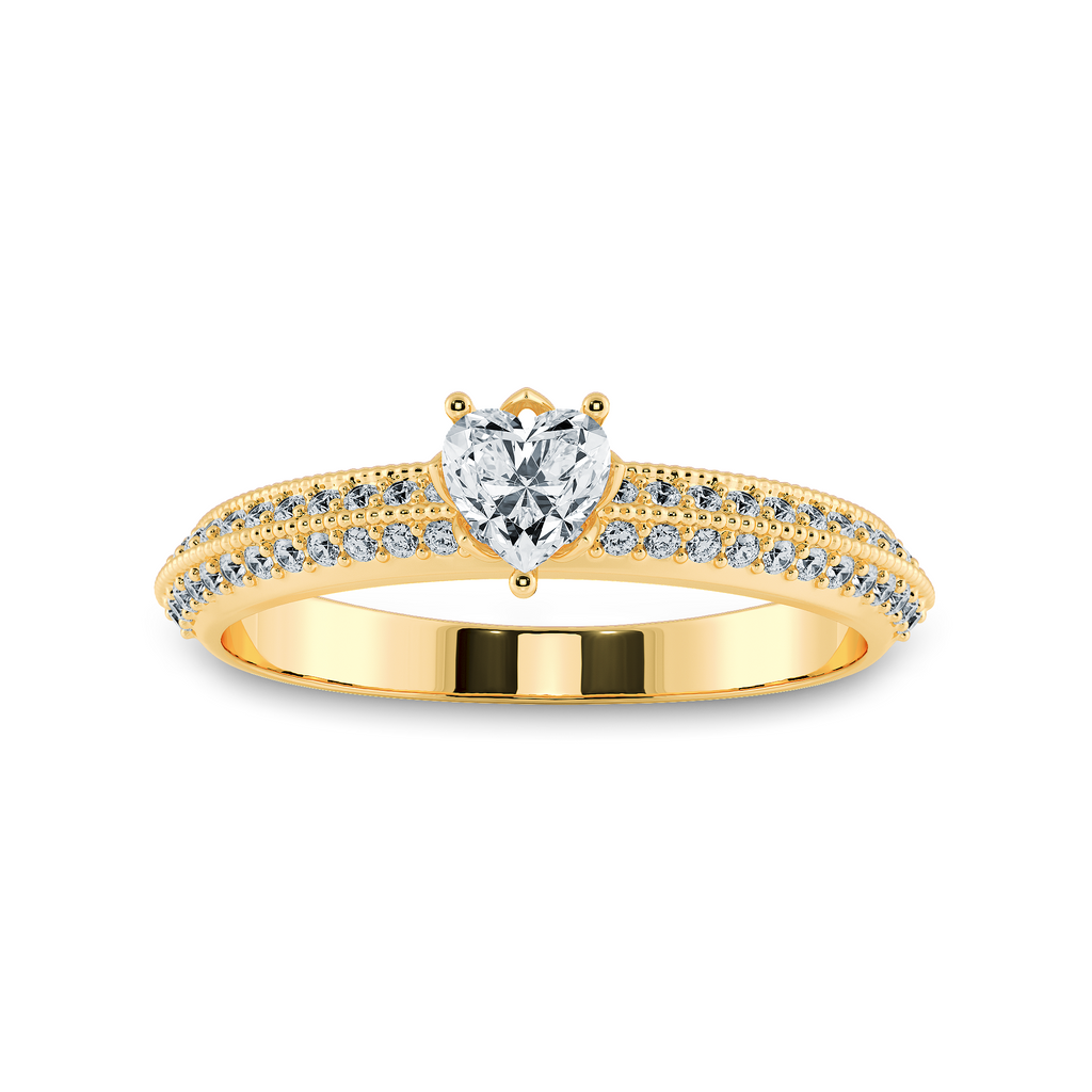 0.30cts. Heart Cut Solitaire Diamond Split Shank 18K Yellow Gold Ring JL AU 1189Y   Jewelove.US