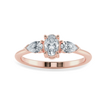 Load image into Gallery viewer, 0.30cts. Oval Cut Solitaire with Pear Cut Diamond Accents 18K Rose Gold Ring JL AU 1206R   Jewelove.US
