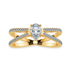 Load image into Gallery viewer, 70-Pointer Pear Cut Solitaire Diamond Split Shank 18K Yellow Gold Ring JL AU 1175Y-B   Jewelove.US
