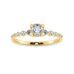 Load image into Gallery viewer, 0.50cts. Cushion Cut Solitaire Halo Diamond Accents 18K Yellow Gold Ring JL AU 2005Y-A   Jewelove.US
