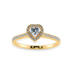 Load image into Gallery viewer, 0.30cts. Heart Cut Solitaire Halo Diamond Shank 18K Yellow Gold Ring JL AU 1198Y   Jewelove.US
