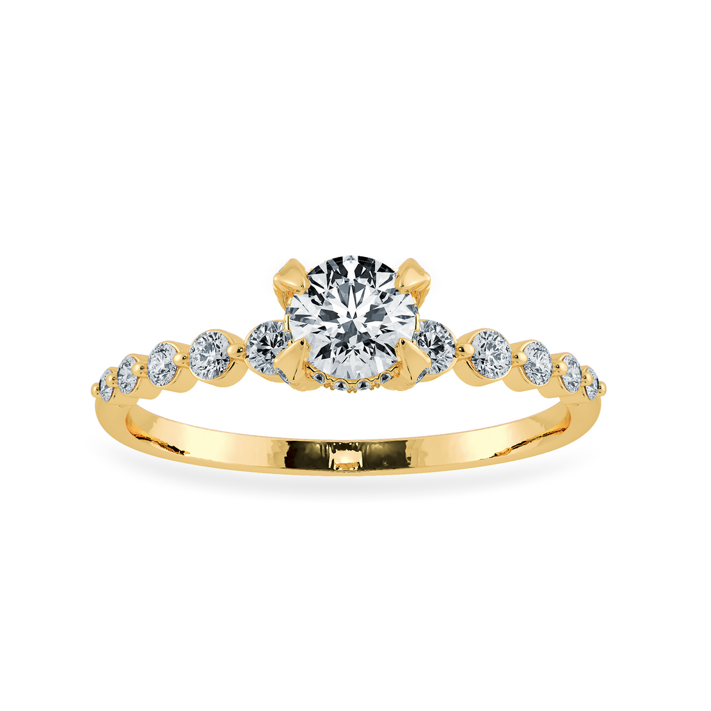 0.50cts. Solitaire Diamond Accents 18K Yellow Gold Ring JL AU 1202Y-A   Jewelove.US