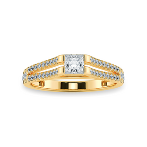 0.20cts. Princess Cut Solitaire Diamond Split Shank 18K Yellow Gold Ring JL AU 1178Y-A   Jewelove.US