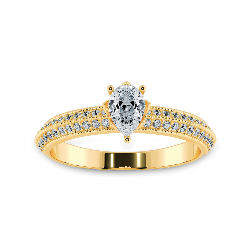 0.30ts. Pear Cut Solitaire Diamond Split Shank 18K Yellow Gold Ring JL AU 1191Y   Jewelove.US