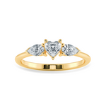 Load image into Gallery viewer, 0.70cts. Heart Cut Solitaire with Pear Cut Diamond Accents 18K Yellow Gold Ring JL AU 1205Y-B   Jewelove.US
