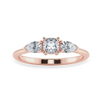 Load image into Gallery viewer, 0.30cts. Cushion Cut Solitaire with Pear Cut Diamond Accents 18K Rose Gold Ring JL AU 1203R   Jewelove.US
