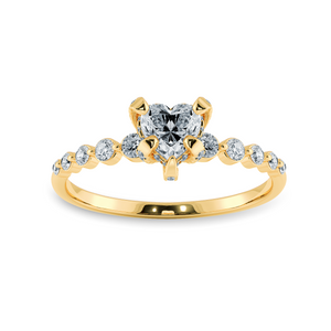 0.30cts. Heart Cut Solitaire Halo Diamond Accents 18K Yellow Gold Ring JL AU 2007Y   Jewelove.US