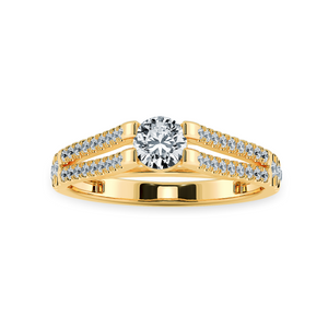 0.30cts. Solitaire Diamond Split Shank 18K Yellow Gold Solitaire Ring JL AU 1177Y   Jewelove.US