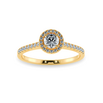 Load image into Gallery viewer, 0.20cts. Solitaire Diamond Halo Shank 18K Yellow Gold Ring JL AU 1193Y-C   Jewelove.US
