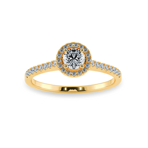 0.20cts. Solitaire Diamond Halo Shank 18K Yellow Gold Ring JL AU 1193Y-C   Jewelove.US