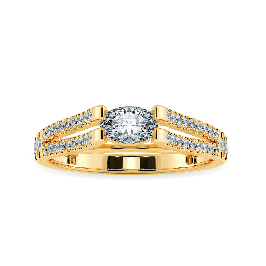 0.70cts. Oval Cut Solitaire Diamond Split Shank 18K Yellow Gold Ring JL AU 1182Y-B   Jewelove.US