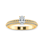 Load image into Gallery viewer, 0.70cts. Oval Cut Solitaire Diamond Split Shank 18K Yellow Gold Ring JL AU 1190Y-B   Jewelove.US
