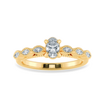 Load image into Gallery viewer, 0.50cts. Oval Cut Solitaire Marquise Cut Diamond Accents 18K Yellow Gold Ring JL AU 2017Y-A   Jewelove.US
