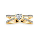 Load image into Gallery viewer, 70-Pointer Heart Cut Solitaire Diamond Split Shank 18K Yellow Gold Ring JL AU 1173Y-B   Jewelove.US
